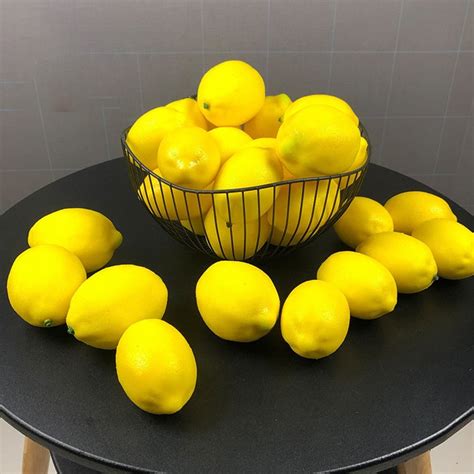 bag of fake lemons|realistic faux lemons.